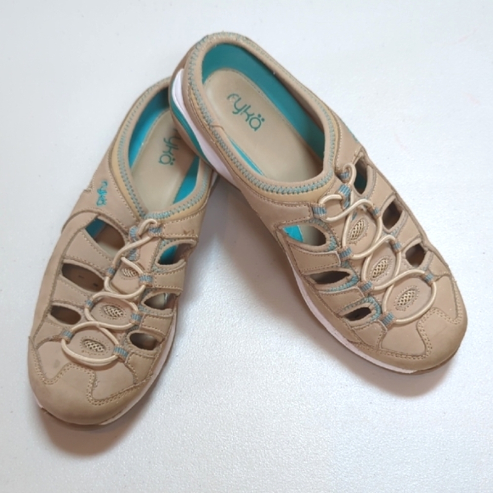Ryka, Tensile Fisherman Tan Mules/Sandals. Sz 8